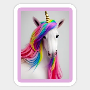 Cute Colorful Rainbow Unicorn Sticker